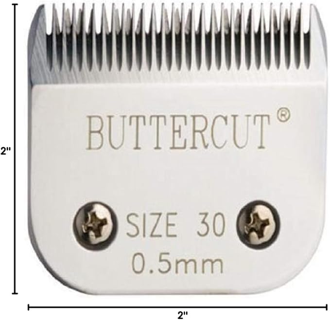 Geib Buttercut Detachable Replacement Dog Clipper Blade - Size-30, Stainless Steel Long-Lasting Sharp Edges, 1/50-Inch Length, Compatible with Andis A5, Oster A5, Wahl KM10, Size-30 Dog Grooming Blade