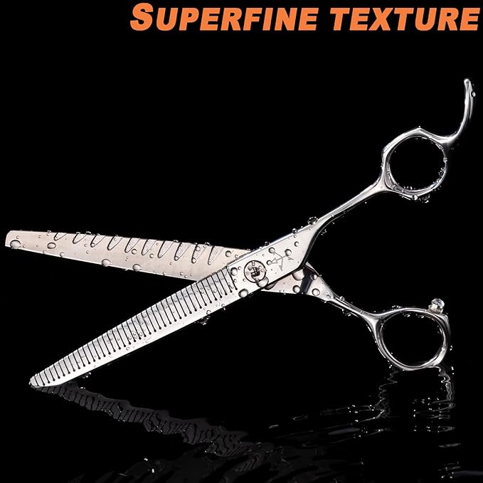 High-end Professional Dog Grooming Thinning Scissors Teeth Cutting Blending Shears Pet Texturizing Shears 7 Inch Extremely Very Sharp Stainless Steel Alloy For Cat Other Animals Groomer