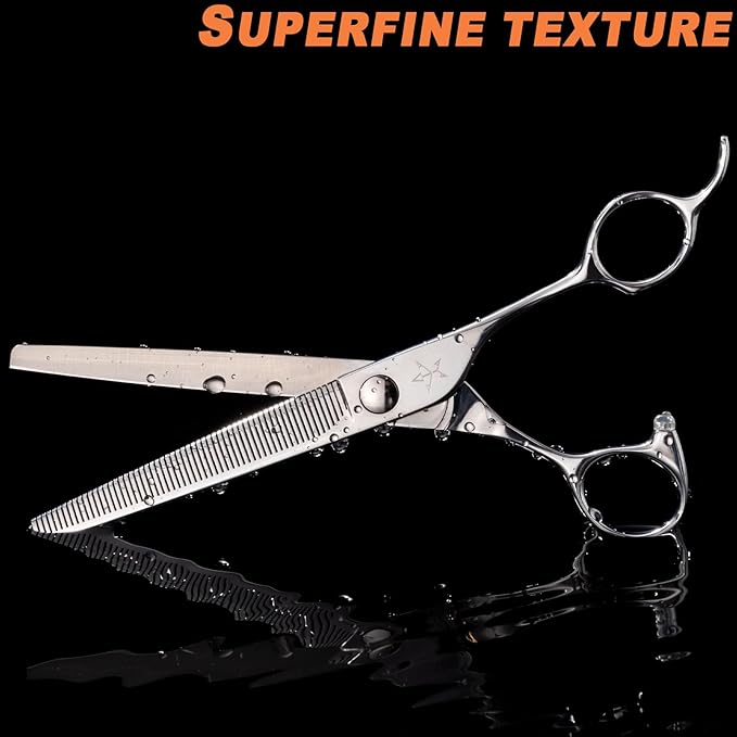 High-end Professional Dog Grooming Thinning Scissors Teeth Cutting Blending Shears Pet Texturizing Shears 7 Inch Extremely Very Sharp Stainless Steel Alloy For Cat Other Animals Groomer