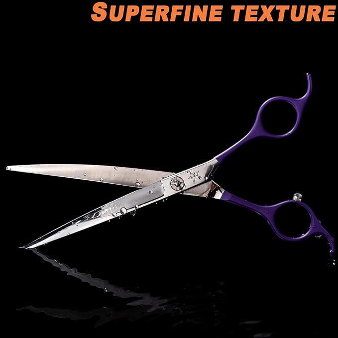 High-end Professional Dog Grooming Curved Scissors Pet Curved Shears 7.5 Inches Extremely Very Sharp Made Of Stainless Steel Alloy By Hand For Dog Cat Groomer