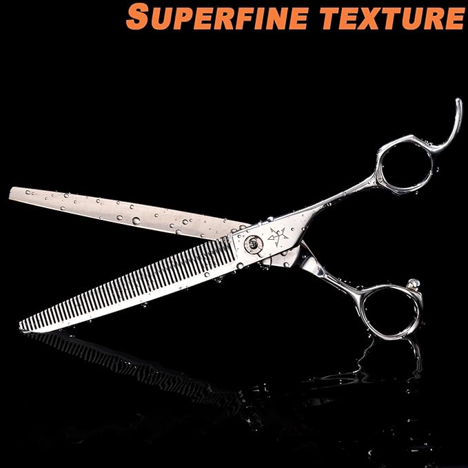 High-end Professional Dog Grooming Thinning Scissors Teeth Cutting Blending Shears Pet Texturizing Shears 7.5 Inch Extremely Very Sharp Stainless Steel Alloy For Cat Other Animals Groomer