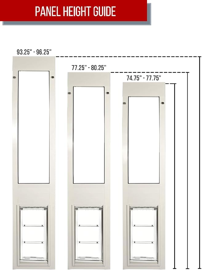 Endura Flap Pet Door for Vinyl Sliding Glass Doors | Weatherproof & Insulated Dog Door for Vinyl Sliders | Durable with Secure Locking Cover | White, Large Flap, 74.75"-77.75" Slider Height