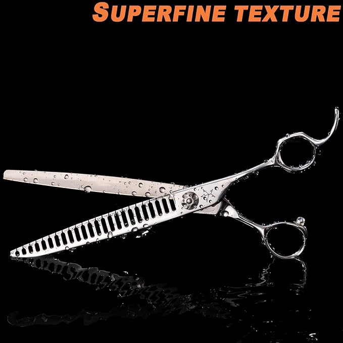 High-end Professional Dog Grooming Thinning Scissors Teeth Cutting Blending Shears Pet Texturizing Shears 8 Inch Extremely Very Sharp Stainless Steel Alloy For Cat Other Animals Groomer