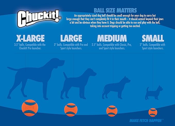 Chuckit! Ultra Ball Dog Toy - Medium Bouncy Fetch Balls for Dogs 20-60 lbs - Made from Durable Rubber - Floating Water Pet Toys - Size Medium - 2.5-inch Diameter - Pack of 8