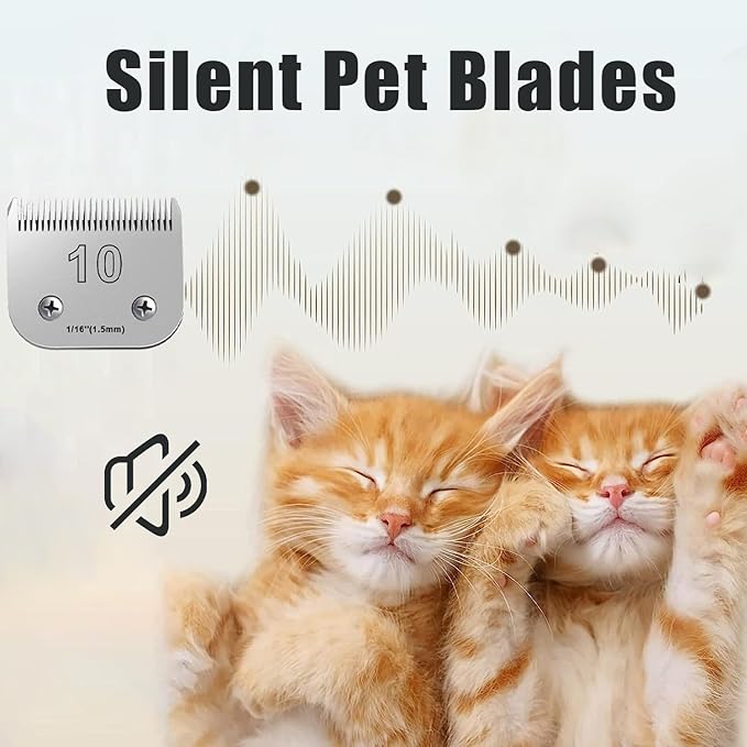 Audoc 3PCS 10 Blades Dog Grooming Blades Compatible with Andis,Oster A5,Wahl km10 Dog Clippers,Size-#10, 1/16-Inch Cut Length (3pcs #10 (1.5mm))