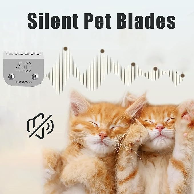 Audoc 40 Blades for Dog Grooming Blades Compatible with Andis,Oster A5,Wahl km10 Dog Clippers,Size-#40, 1/100-Inch Cut Length (0.25mm) (3pcs #40)