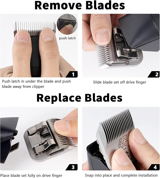KBDS Detachable Pet Dog Grooming Ceramic Clipper Blades,Compatible with Most Andis,Oster A5/A6,Wahl KM Series Clippers,Size 5FC 1/4'' Inch 6.4mm Cut Length, 5F Blade