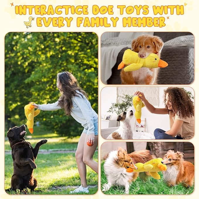 Duck Dog Toys, 2026 New Calming Duck Toy for Dogs, Indestructible Dog Toys for Aggressive Chewers, Interactive Squeaky Dog Chew Puppy Toy for Small Medium Large Dogs (Green)