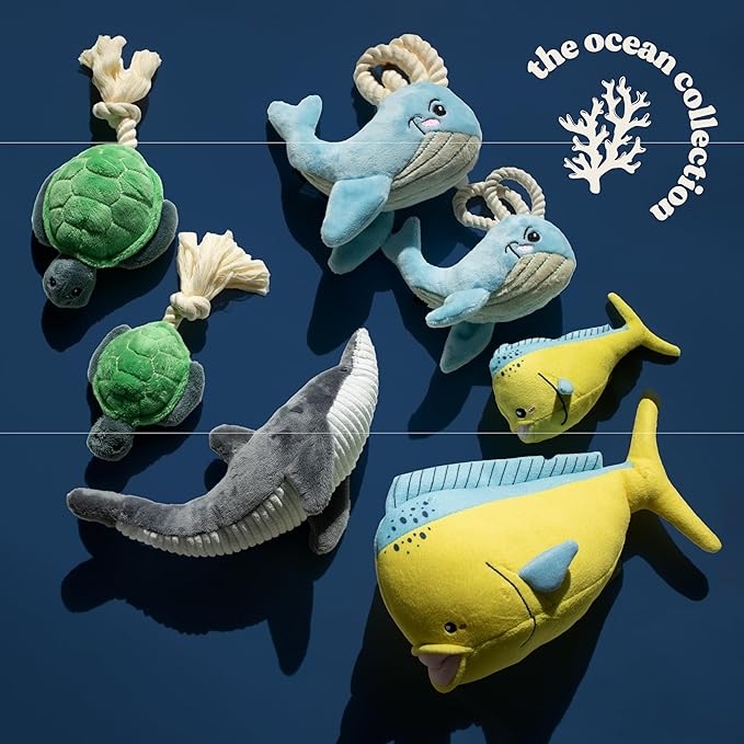 Dog Toys | Plush Toy Dolphin Stuffed Animal for Dogs | Medium Eco Friendly Toy - Easy to Clean and Made from Non Toxic Materials