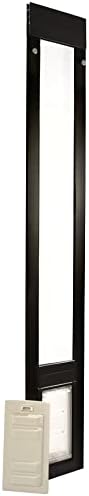 Endura Flap Thermo Panel Pet Door for Sliding Glass Doors | Heavy-Duty Aluminum Frame with Secure Locking Cover | Energy Efficient & Easy Install | Black, Small Flap, 93.25"-96.25" Slider Height