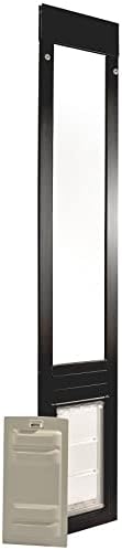 Endura Flap Thermo Panel Pet Door for Sliding Glass Doors | Heavy-Duty Aluminum Frame with Secure Locking Cover | Energy Efficient & Easy Install | Black, Medium Flap, 93.25"-96.25" Slider Height