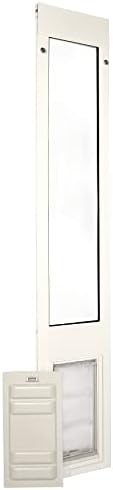 Endura Flap Thermo Panel Pet Door for Sliding Glass Doors | Heavy-Duty Aluminum Frame with Secure Locking Cover | Energy Efficient & Easy Install | White, Small Flap, 74.75"-77.75" Slider Height