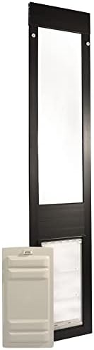 Endura Flap Thermo Panel Pet Door for Sliding Glass Doors | Heavy-Duty Aluminum Frame with Secure Locking Cover | Energy Efficient & Easy Install | Black, Large Flap, 93.25"-96.25" Slider Height