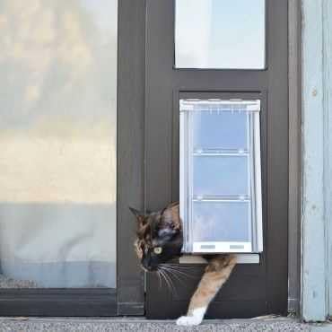 Endura Flap Thermo Panel Dual-Pane Pet Door for Extreme Weather | Premium Insulated Pet Door Solution | Heavy-Duty, Secure, Weather-Resistant | Black, Small Flap, 74.75"-77.75" Slider Height
