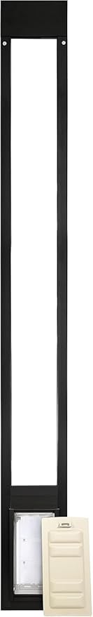 Endura Flap Thermo Panel Dual-Pane Pet Door for Extreme Weather | Premium Insulated Pet Door Solution | Heavy-Duty, Secure, Weather-Resistant | Black, Small Flap, 93.25"-96.25" Slider Height
