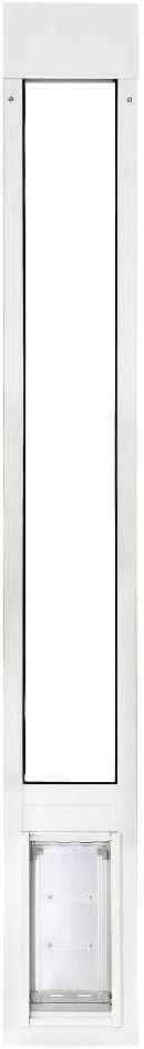 Endura Flap Thermo Panel Pet Door for Sliding Glass Doors | Heavy-Duty Aluminum Frame with Secure Locking Cover | Energy Efficient & Easy Install | White, Small Flap, 74.75"-77.75" Slider Height