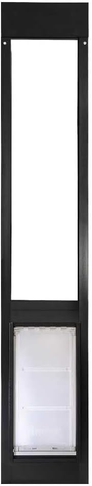 Endura Flap Thermo Panel Pet Door for Sliding Glass Doors | Heavy-Duty Aluminum Frame with Secure Locking Cover | Energy Efficient & Easy Install | Black, Large Flap, 93.25"-96.25" Slider Height