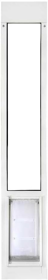 Endura Flap Thermo Panel Pet Door for Sliding Glass Doors | Heavy-Duty Aluminum Frame with Secure Locking Cover | Energy Efficient & Easy Install | White, Medium Flap, 77.25"-80.25" Slider Height