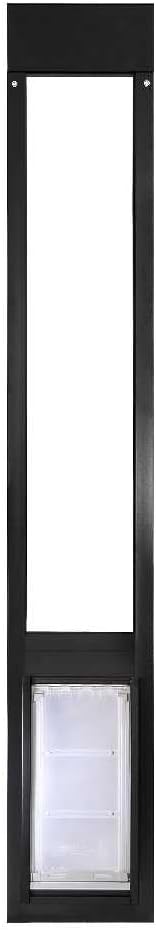 Endura Flap Thermo Panel Pet Door for Sliding Glass Doors | Heavy-Duty Aluminum Frame with Secure Locking Cover | Energy Efficient & Easy Install | Black, Small Flap, 74.75"-77.75" Slider Height