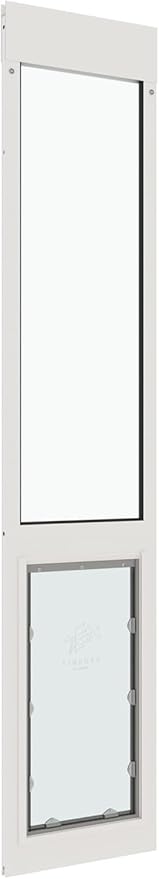 Liberty Pet Door for Sliding Glass Door | Vinyl Frame with Closing Cover | for Home & Rentals | Clear Glass | White, XL Flap, 80" - 81.5" Slider Height