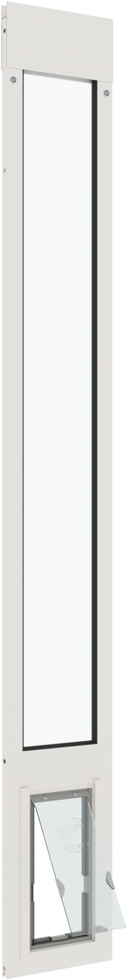 Liberty Pet Door for Sliding Glass Door | Aluminum Frame with Closing Cover | for Home & Rentals | Clear Glass | White, Small Flap, 92" - 93.5" Slider Height