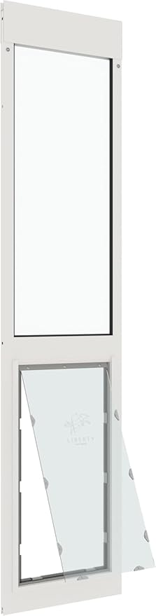 Liberty Pet Door for Sliding Glass Door | Aluminum Frame with Closing Cover | for Home & Rentals | Clear Glass | White, XXL Flap, 92" - 93.5" Slider Height