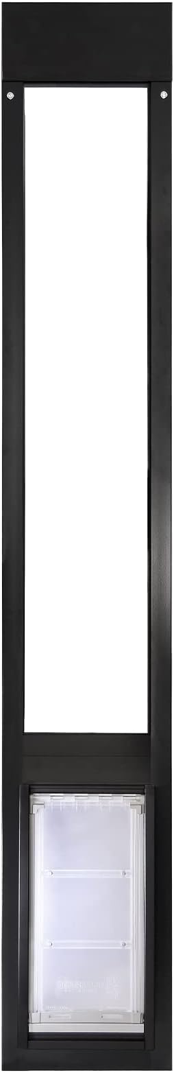 Endura Flap Thermo Panel Dual-Pane Pet Door for Extreme Weather | Premium Insulated Pet Door Solution | Heavy-Duty, Secure, Weather-Resistant | Black, Medium Flap, 74.75"-77.75" Slider Height