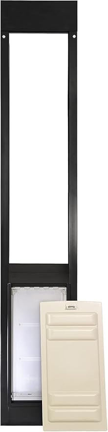 Endura Flap Thermo Panel Dual-Pane Pet Door for Extreme Weather | Premium Insulated Pet Door Solution | Heavy-Duty, Secure, Weather-Resistant | Black, Large Flap, 77.25"-80.25" Slider Height