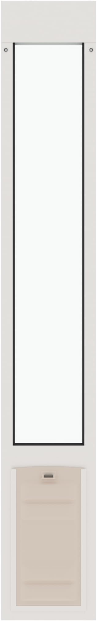 Liberty Pet Door for Sliding Glass Door | Vinyl Frame with Closing Cover | for Home & Rentals | Clear Glass | White, Medium Flap, 80" - 81.5" Slider Height