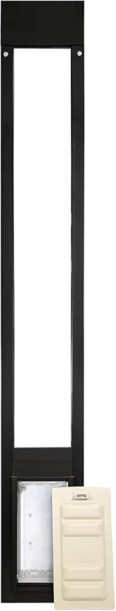 Endura Flap Thermo Panel Dual-Pane Pet Door for Extreme Weather | Premium Insulated Pet Door Solution | Heavy-Duty, Secure, Weather-Resistant | Black, Small Flap, 74.75"-77.75" Slider Height