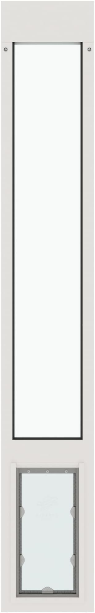 Liberty Pet Door for Sliding Glass Door | Vinyl Frame with Closing Cover | for Home & Rentals | Clear Glass | White, Medium Flap, 80" - 81.5" Slider Height