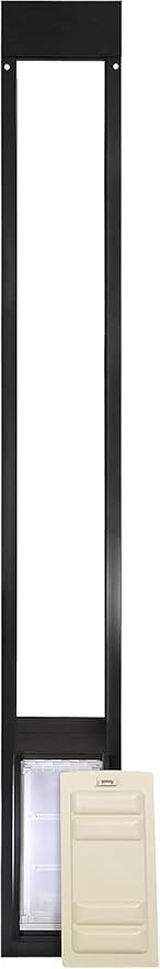 Endura Flap Thermo Panel Dual-Pane Pet Door for Extreme Weather | Premium Insulated Pet Door Solution | Heavy-Duty, Secure, Weather-Resistant | Black, Medium Flap, 93.25"-96.25" Slider Height