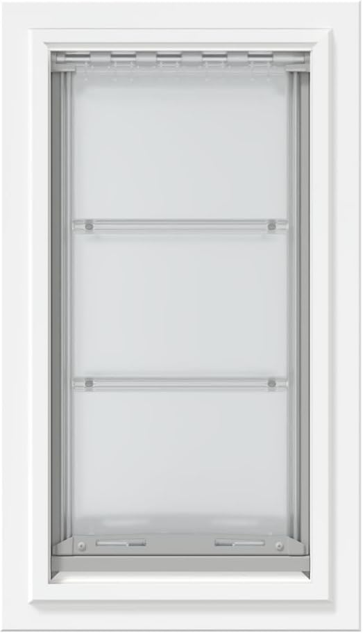 Endura Flap Giant Dog Door for Walls | Designed for Extra-Large & Tall Dogs | Energy Efficient Wall Mount Pet Door | Durable & Pet Safe | White, Double Flap Wall Mount