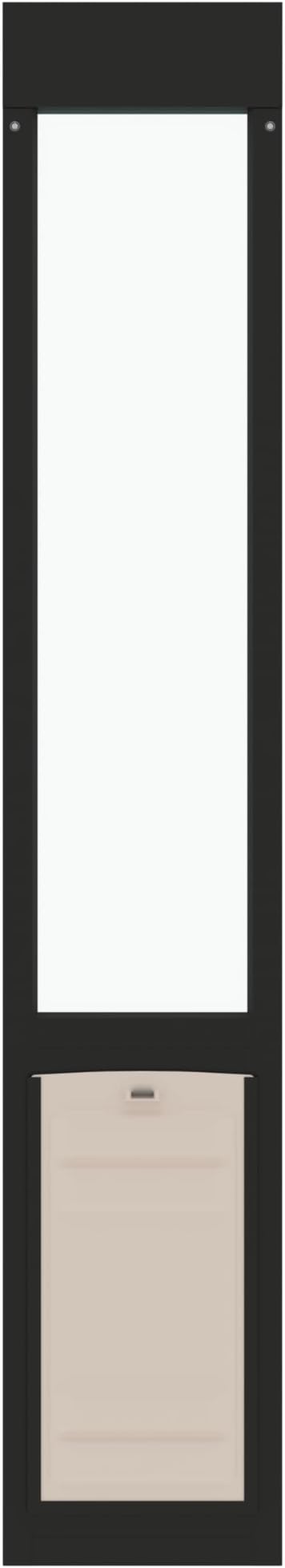 Liberty Pet Door for Sliding Glass Door | Aluminum Frame with Closing Cover | for Home & Rentals | Clear Glass | Black, Large Flap, 77" - 78.5" Slider Height