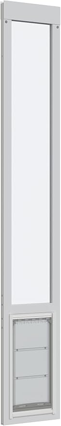 Endura Flap Pet Door for Vinyl Sliding Glass Doors | Weatherproof & Insulated Dog Door for Vinyl Sliders | Durable with Secure Locking Cover | White, XXL Flap, 93.25"-96.25" Slider Height