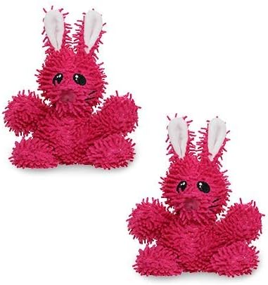MIGHTY- Microfiber Ball Rabbit-– Made with Squeaker Balls and Minimal Stuffing. Strong & Tough. Interactive Play Dog Toy. Machine Washable & Floats (Junior 2 Pack)