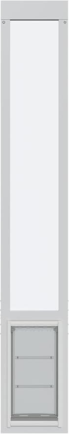 Endura Flap Pet Door for Vinyl Sliding Glass Doors | Weatherproof & Insulated Dog Door for Vinyl Sliders | Durable with Secure Locking Cover | White, XL Flap, 93.25"-96.25" Slider Height