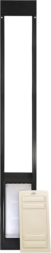 Endura Flap Thermo Panel Dual-Pane Pet Door for Extreme Weather | Premium Insulated Pet Door Solution | Heavy-Duty, Secure, Weather-Resistant | Black, Large Flap, 93.25"-96.25" Slider Height