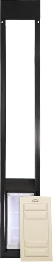 Endura Flap Thermo Panel Dual-Pane Pet Door for Extreme Weather | Premium Insulated Pet Door Solution | Heavy-Duty, Secure, Weather-Resistant | Black, Medium Flap, 77.25"-80.25" Slider Height