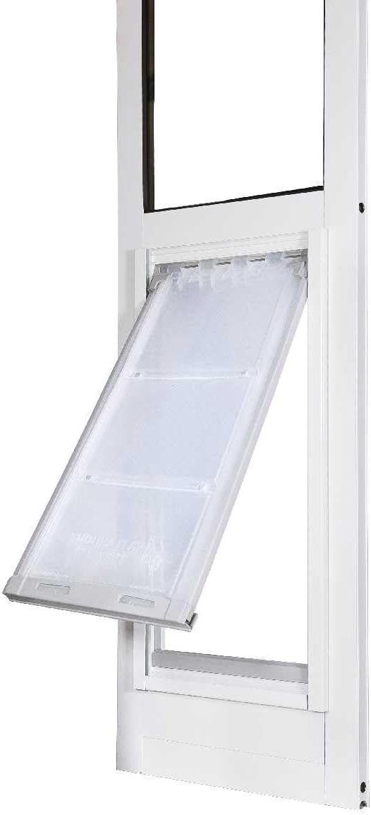 Endura Flap Thermo Panel Pet Door for Sliding Glass Doors | Heavy-Duty Aluminum Frame with Secure Locking Cover | Energy Efficient & Easy Install | White, XL Flap, 93.25"-96.25" Slider Height