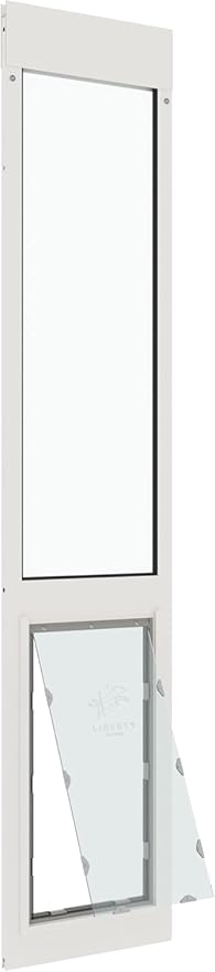 Liberty Pet Door for Sliding Glass Door | Vinyl Frame with Closing Cover | for Home & Rentals | Clear Glass | White, XL Flap, 80" - 81.5" Slider Height