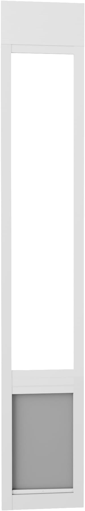Doggy Door for Sliding Glass Doors, Adjustable Height 76 1/8"-80 7/8" Aluminum Frame Tempered Sliding Door Dog Doors Insert with Lock,Medium Transparent 7" x 11" Flap Size for Large Dogs