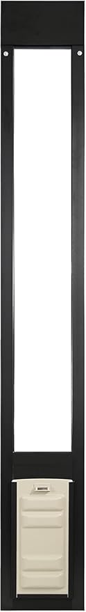 Endura Flap Thermo Panel Dual-Pane Pet Door for Extreme Weather | Premium Insulated Pet Door Solution | Heavy-Duty, Secure, Weather-Resistant | Black, Small Flap, 74.75"-77.75" Slider Height