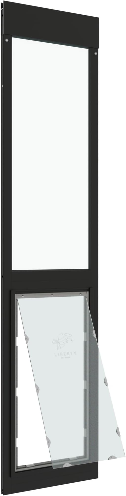 Liberty Pet Door for Sliding Glass Door | Aluminum Frame with Closing Cover | for Home & Rentals | Clear Glass | Black, XXL Flap, 78.5" - 80" Slider Height