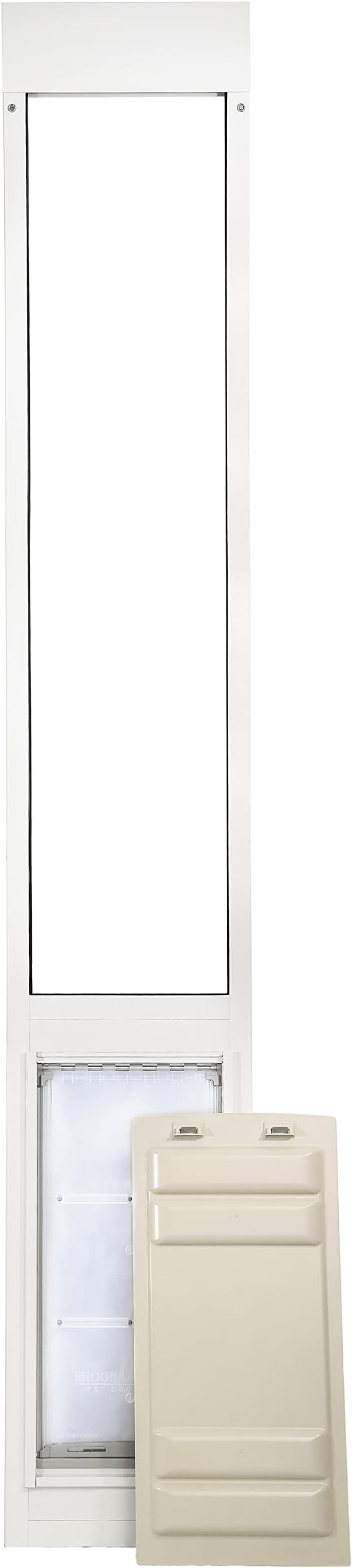 Endura Flap Thermo Panel Dual-Pane Pet Door for Extreme Weather | Premium Insulated Pet Door Solution | Heavy-Duty, Secure, Weather-Resistant | White, XL Flap, 93.25"-96.25" Slider Height