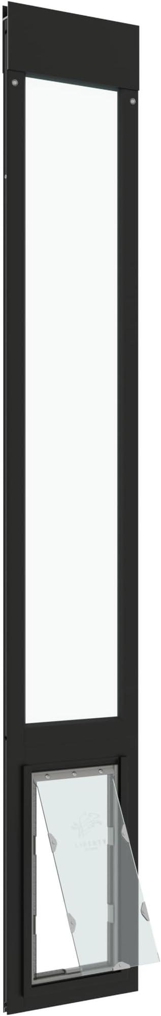 Liberty Pet Door for Sliding Glass Door | Aluminum Frame with Closing Cover | for Home & Rentals | Clear Glass | Black, Medium Flap, 90.5" - 92" Slider Height