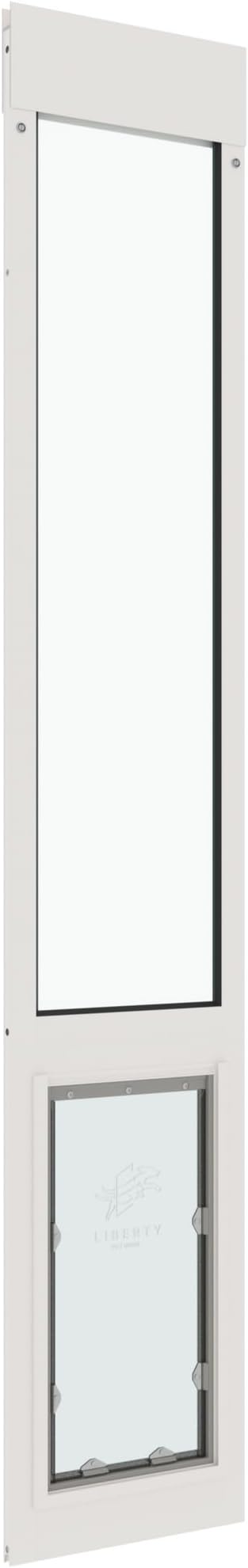 Liberty Pet Door for Sliding Glass Door | Aluminum Frame with Closing Cover | for Home & Rentals | Clear Glass | White, Large Flap, 90.5" - 92" Slider Height
