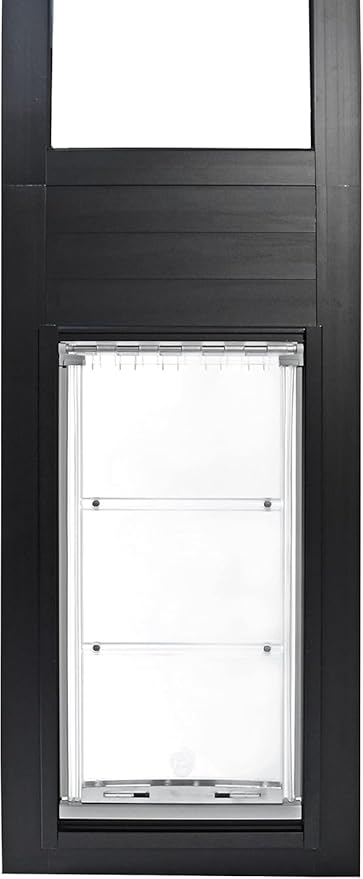 Endura Flap Thermo Panel Pet Door for Sliding Glass Doors | Heavy-Duty Aluminum Frame with Secure Locking Cover | Energy Efficient & Easy Install | Black, Small Flap, 77.25"-80.25" Slider Height