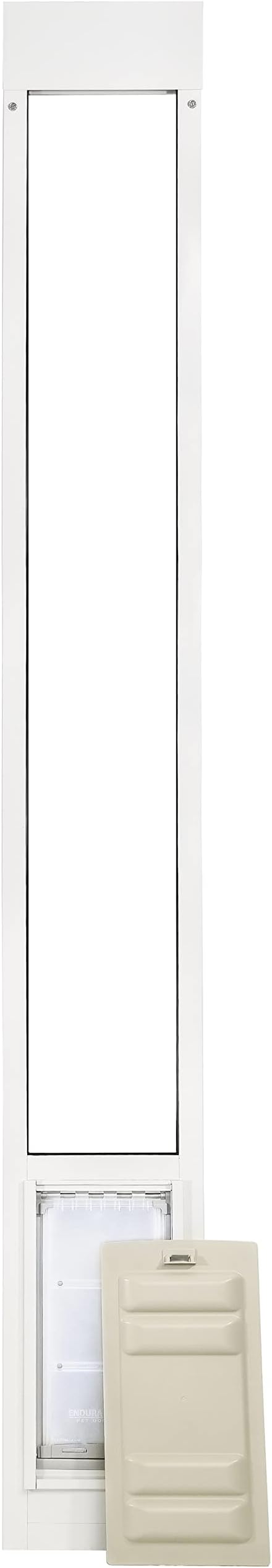 Endura Flap Thermo Panel Dual-Pane Pet Door for Extreme Weather | Premium Insulated Pet Door Solution | Heavy-Duty, Secure, Weather-Resistant | White, Medium Flap, 93.25"-96.25" Slider Height
