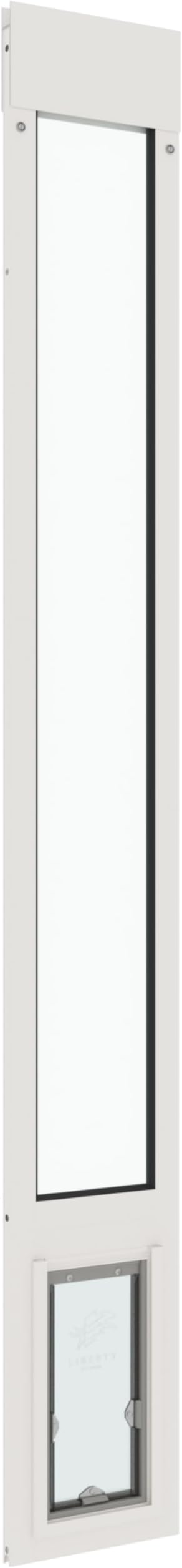Liberty Pet Door for Sliding Glass Door | Vinyl Frame with Closing Cover | for Home & Rentals | Clear Glass | White, Small Flap, 77" - 78.5" Slider Height